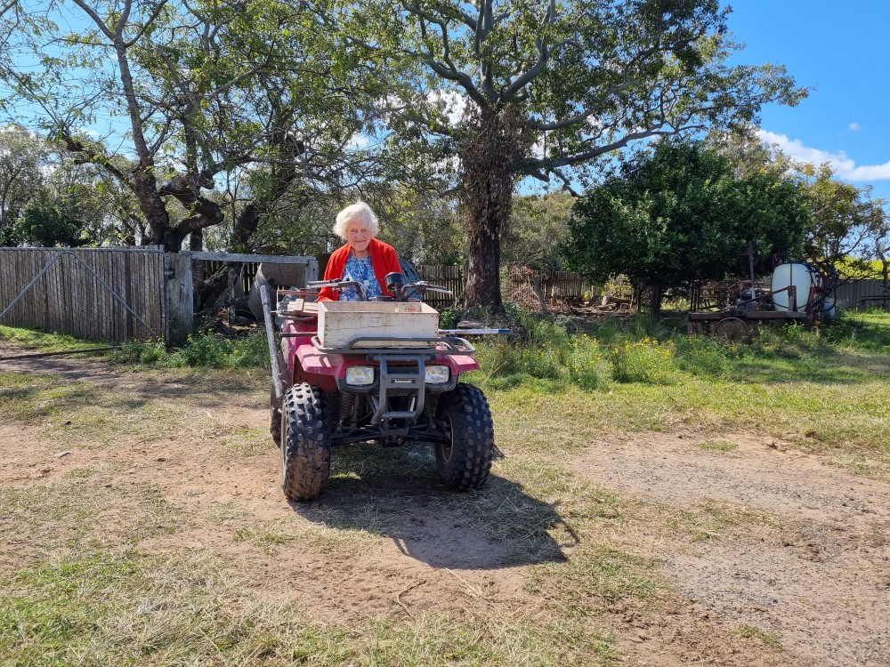 Senior lady on a quadbike