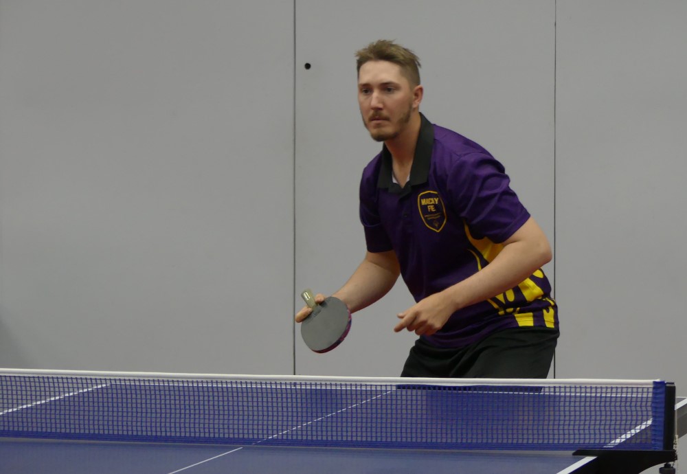 Man playing table tennis