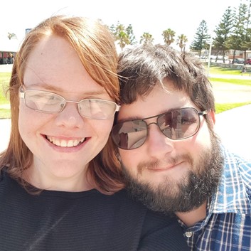 Young couple smiling for a selfie