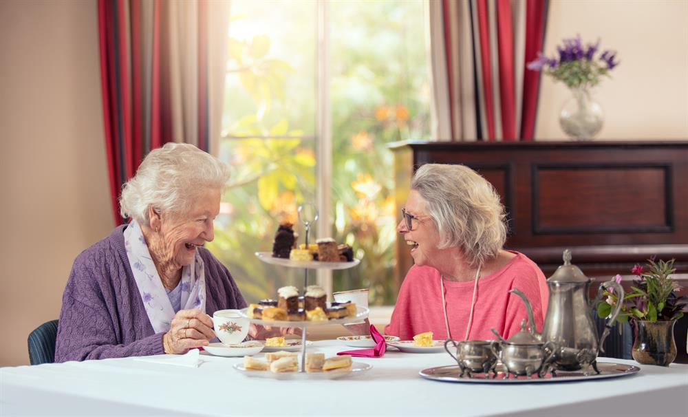 Senior ladies having tea Senior ladies having tea