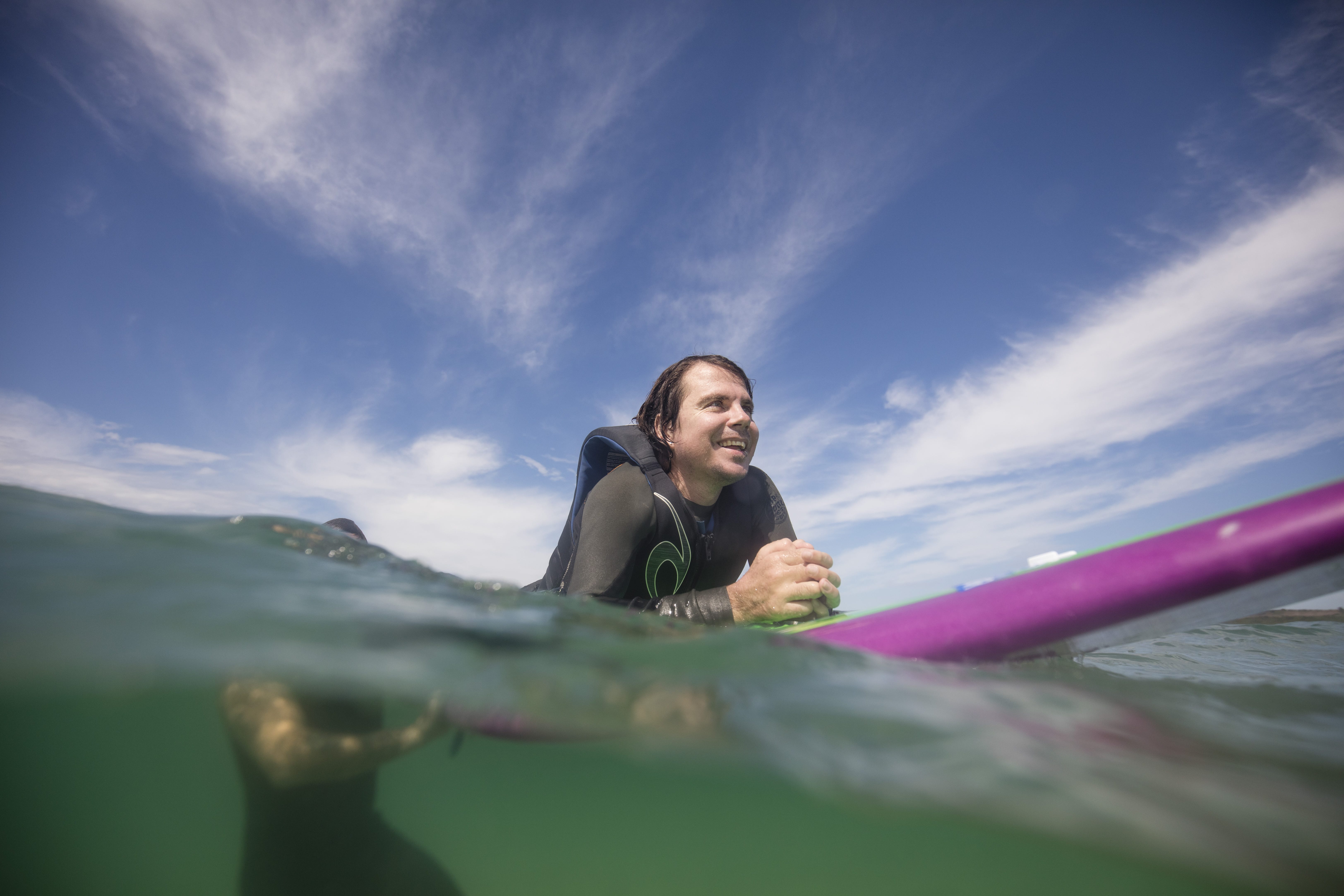 Disabled surfer Barney Miller