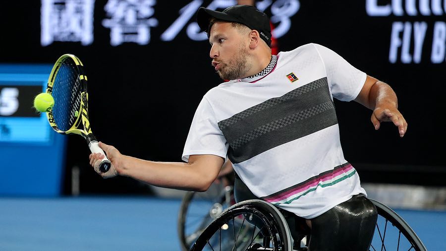 Image of Dylan Alcott playing tennis