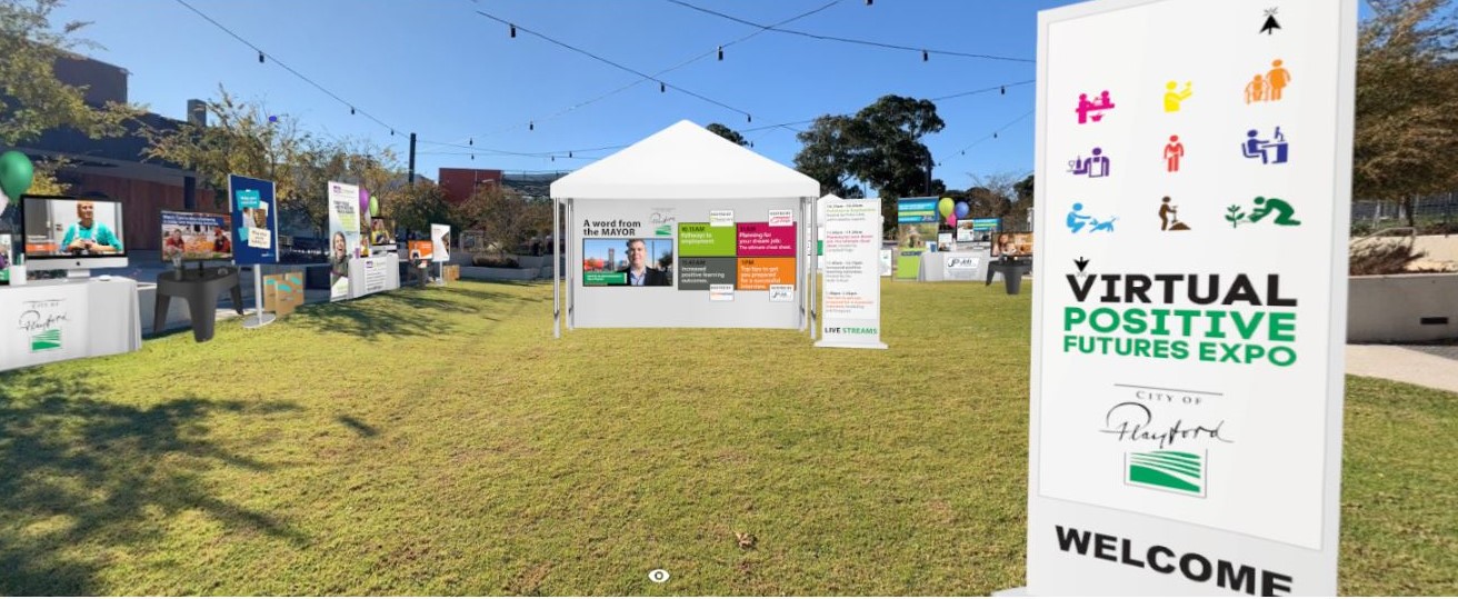 Expo with stalls on grass